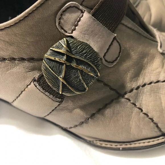 Hispanitas Leather Heels Worn Look Tan Brown Buckle size  37 (US 6-6.5) - Picture 6 of 14